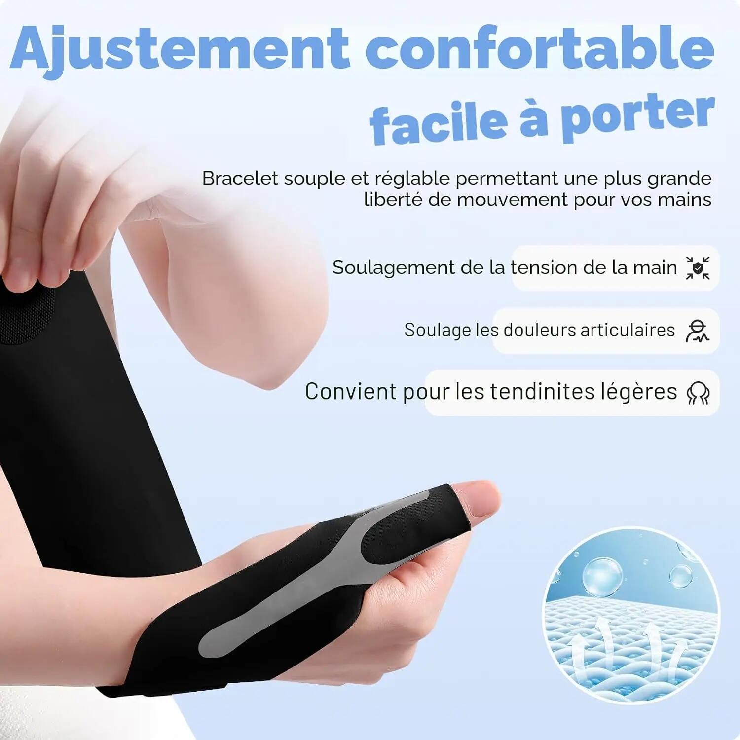 Attelle souple pour pouce gauche et droit, 2 pièces, orthopédique pour pouce (M) 3/7