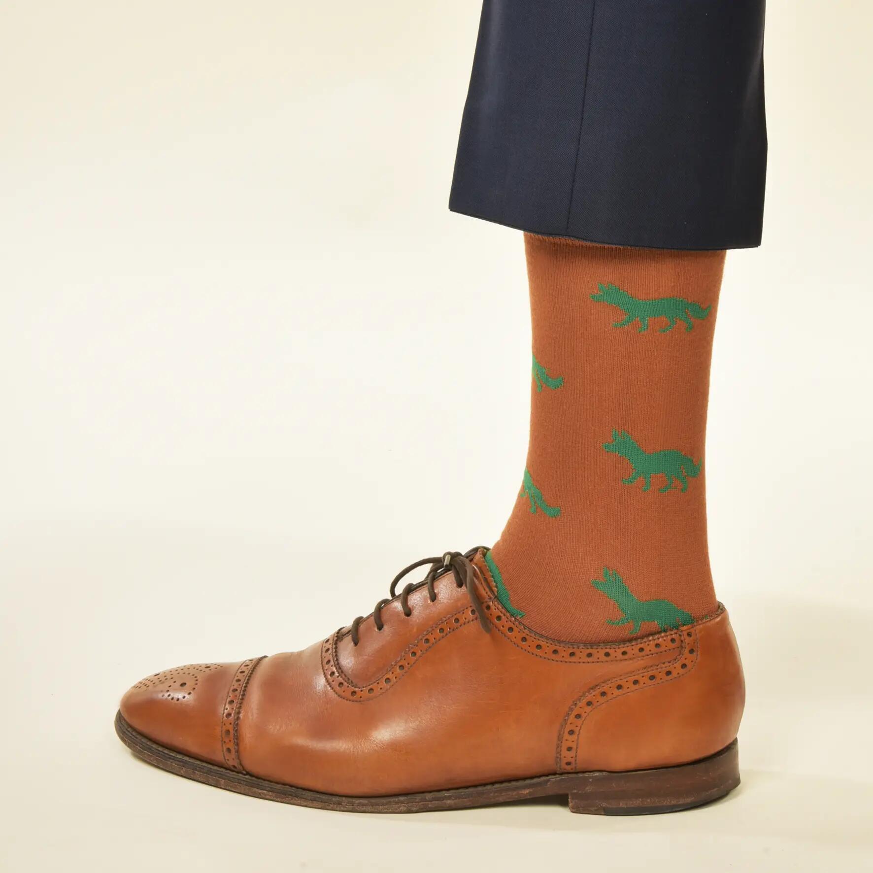 KRAWATTENDACKEL Chaussettes renard - 446 Marron renard vert 41 - 46 2/2