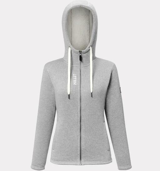 Veste Polaire Randonnée Femme Millet "CHAMONIX KNITWARM HOODIE W" XS Gris