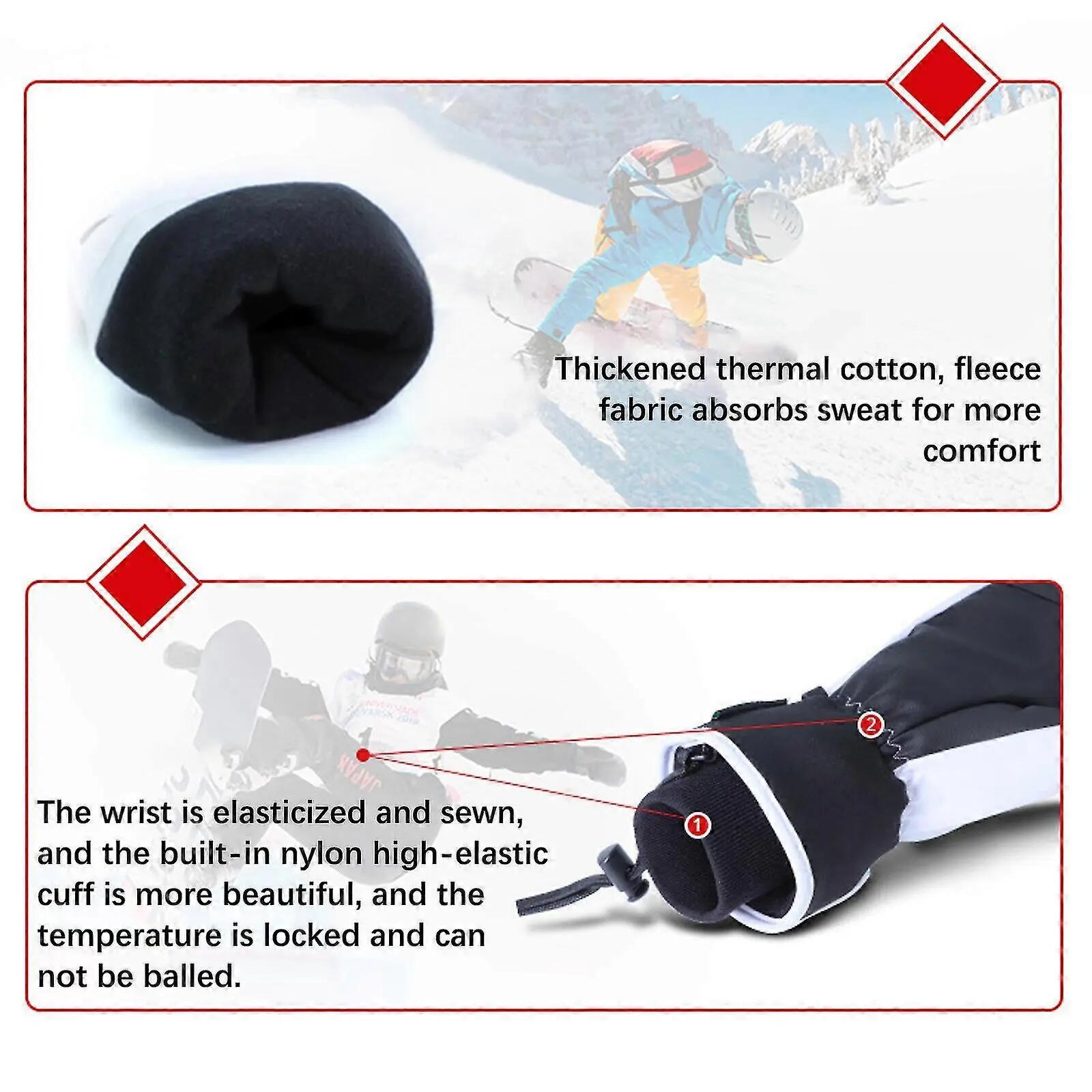 Gants de snowboard, moufles chaudes, compatibles avec les écrans tactiles, imper 3/3
