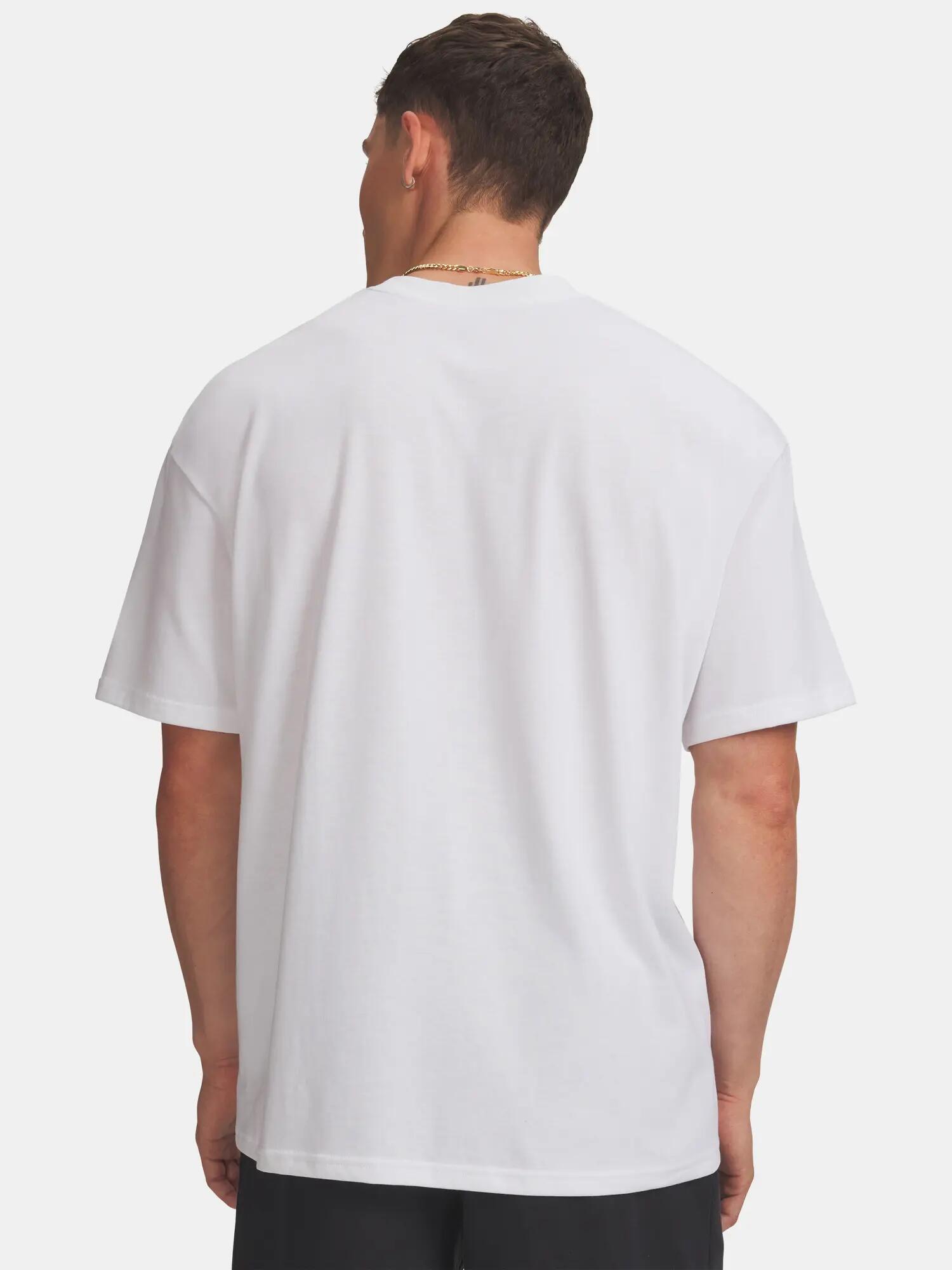 Koszulka treningowa męska Under Armour Heavyweight WM white/blue haze 2/3