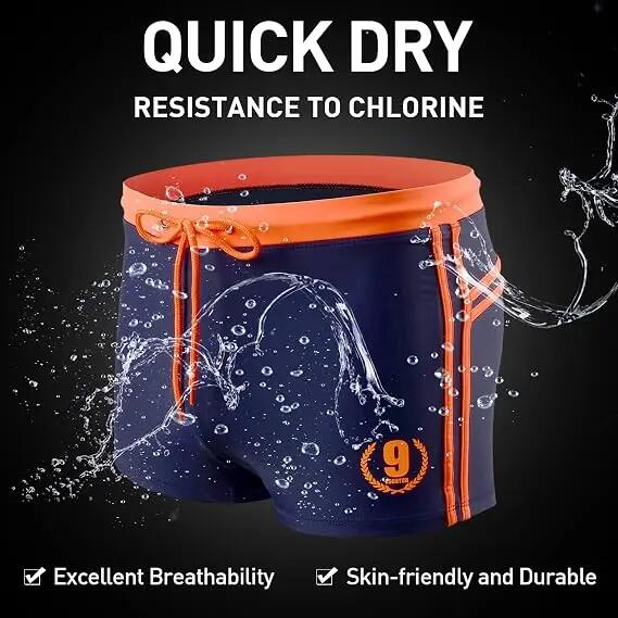 Maillot de Bain Homme Boxer S-XL Doublure avec Cordon de Serrage Réglable,S 3/6