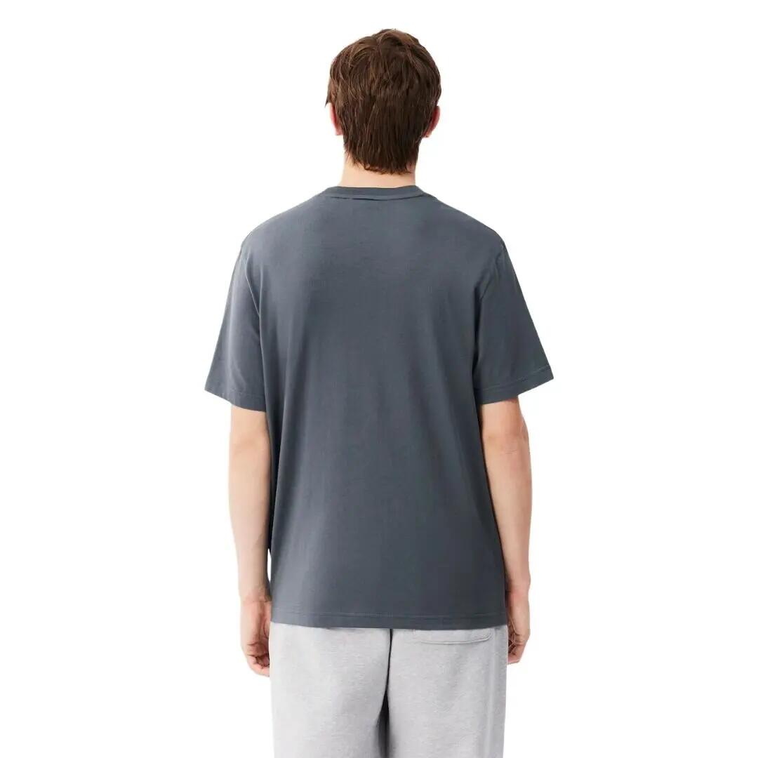 Camiseta Gris Lacoste de Corte Clásico de Punto de Algodón Urbain 3/4