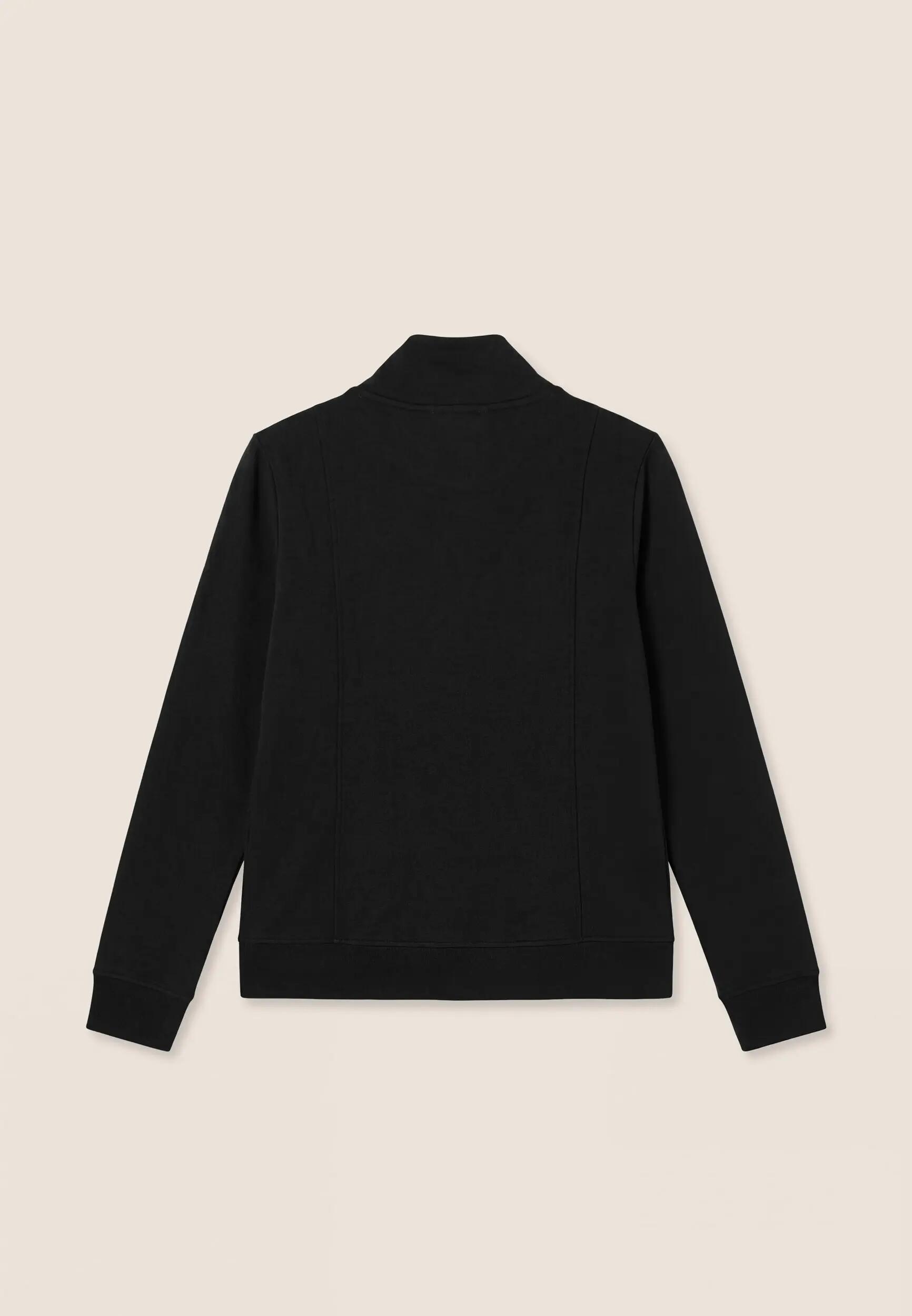 Sweat-shirt classique avec fermeture zippée et col montant, logo brodé sur la ma 2/3