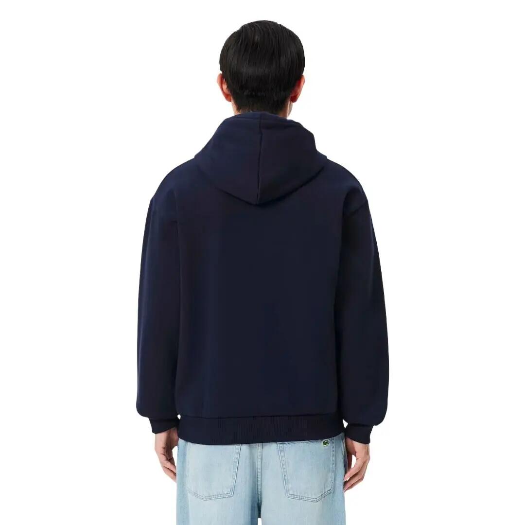 Sudadera Azul Marino Lacoste con Capucha de Felpa Marine de Estilo Elegante y D 3/4