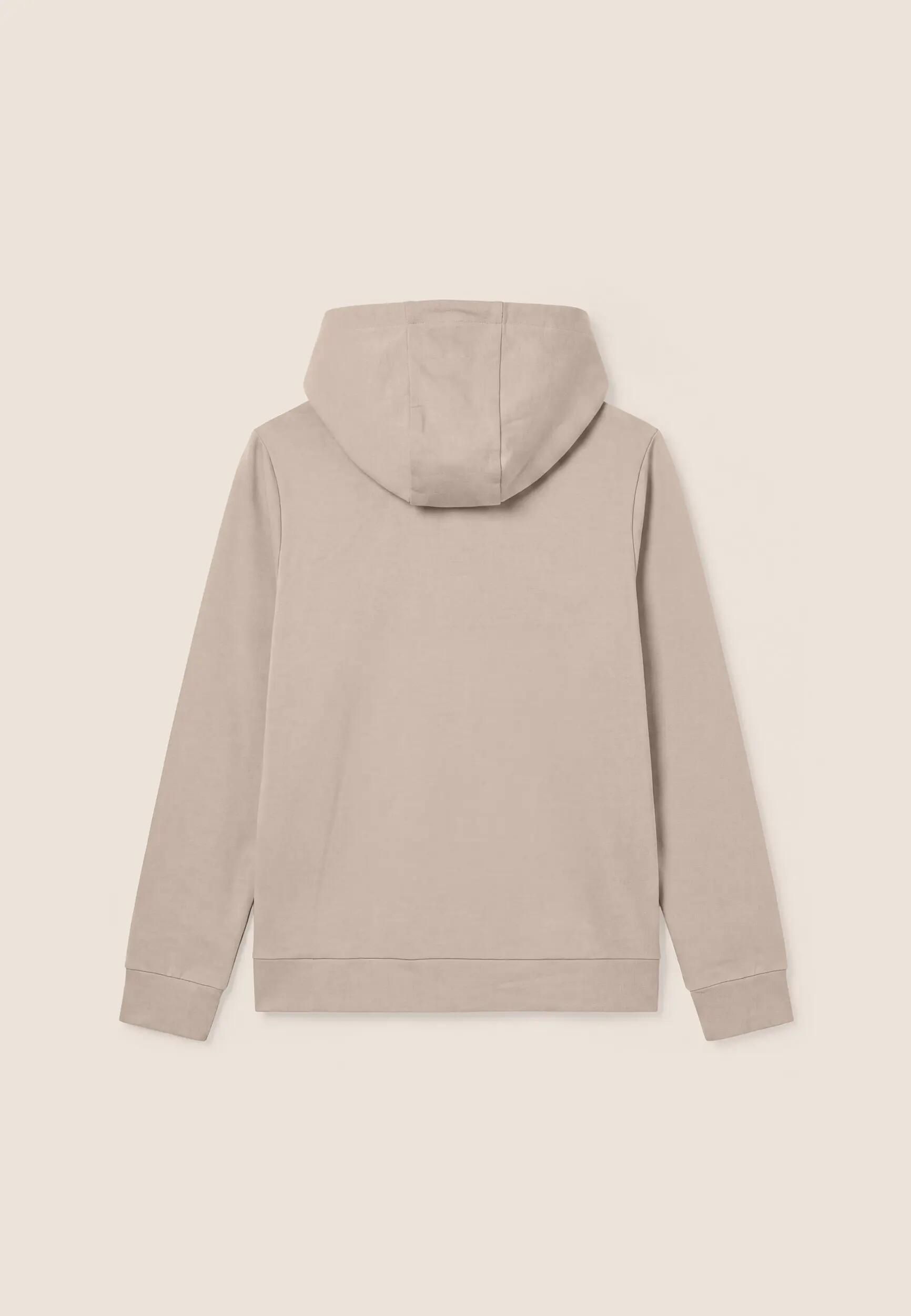 Sudadera con capucha, bajo asimétrico y maxilogotipo dorado 2/3