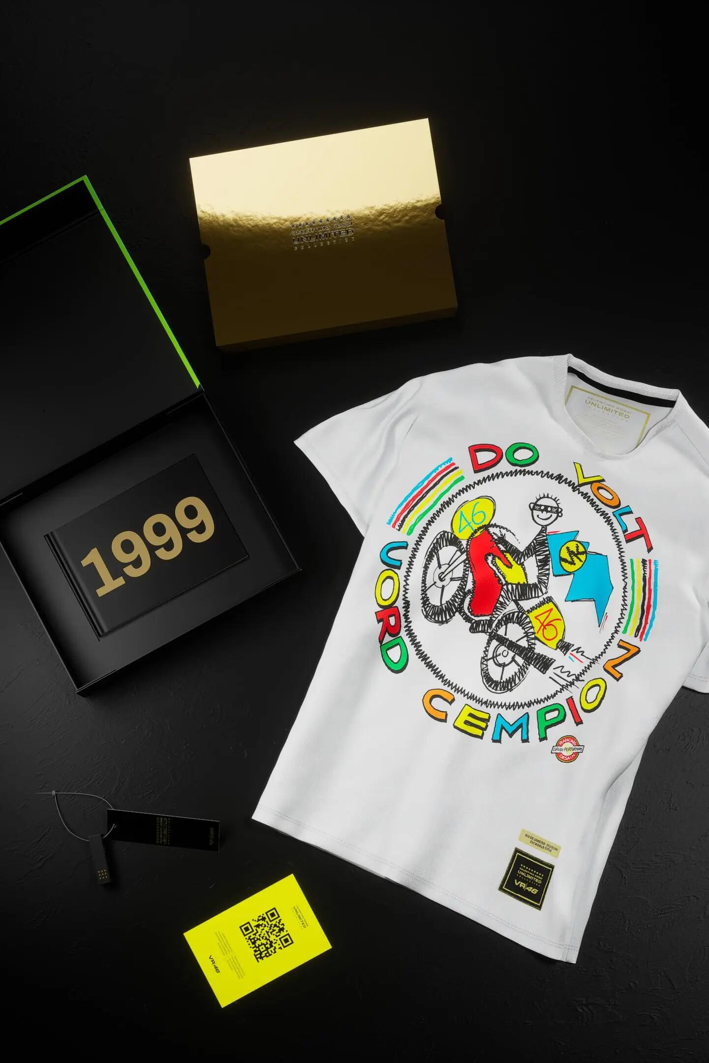 T-shirt VR46 Unlimited Collection 1999 WORLD TITLE (250 cc) Uomo Verde L 5/6