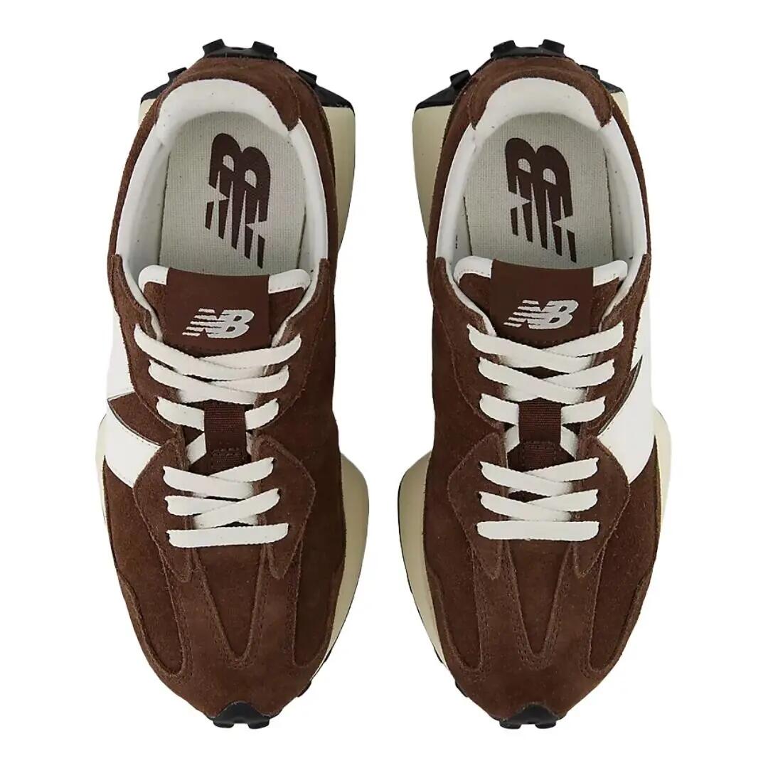 Zapatillas New Balance Marrones 327 Pumpernickel con Linen Cómodas y Duraderas 3/4