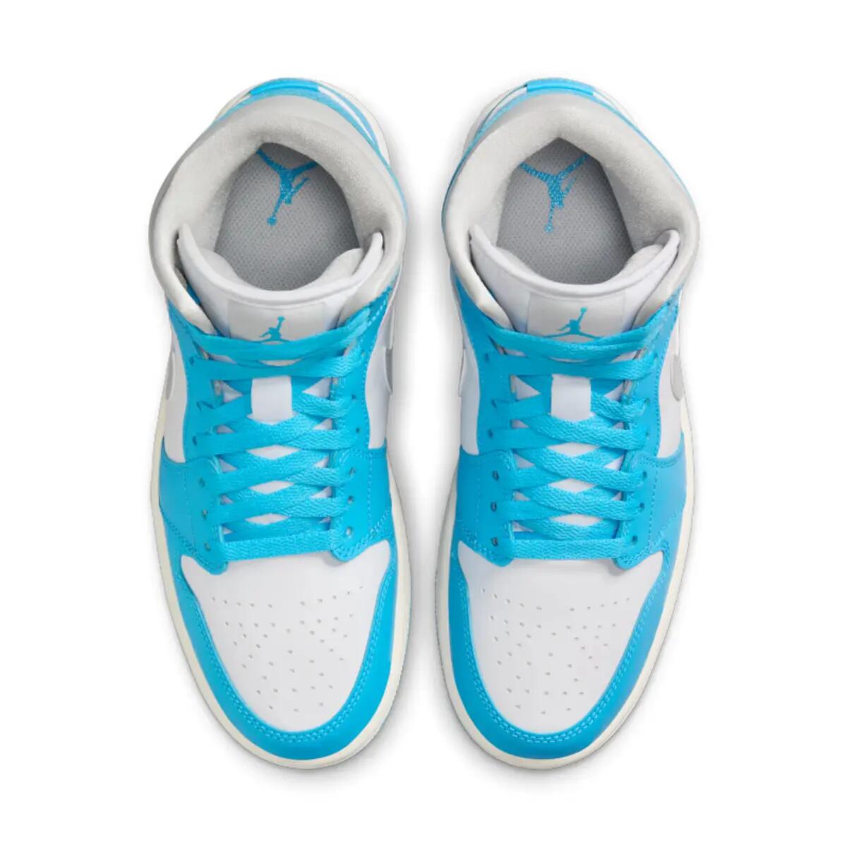 Jordan 1 Mid Dark Powder Blue White Sail Neutral Grey (Women's) 5/6