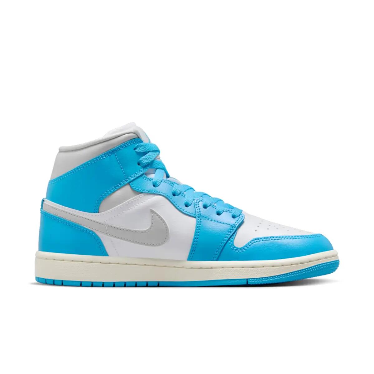 Jordan 1 Mid Dark Powder Blue White Sail Neutral Grey (Women's) 3/6