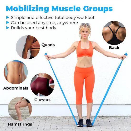 Bande de résistance en silicone hypoallergénique (5 pièces) - Bande de yoga unis 4/5