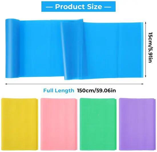 Bande de résistance en silicone hypoallergénique (5 pièces) - Bande de yoga unis 3/5