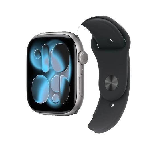 Montre connectée Apple Série 11 GPS 46mm aluminium gris foncé bande sport noire
