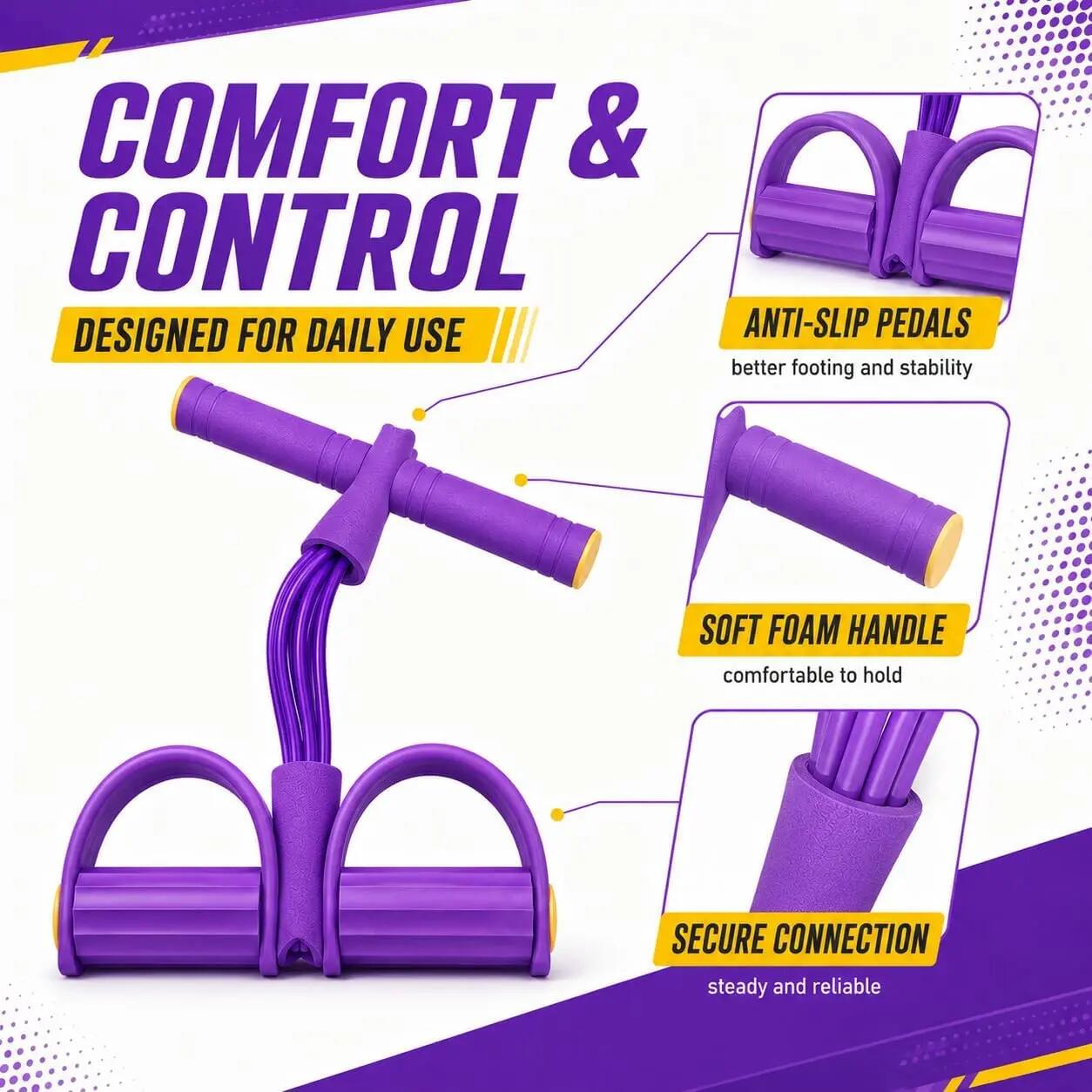 Bande de résistance à 6 tubes avec pédale - Étireur élastique de fitness à domic 8/8