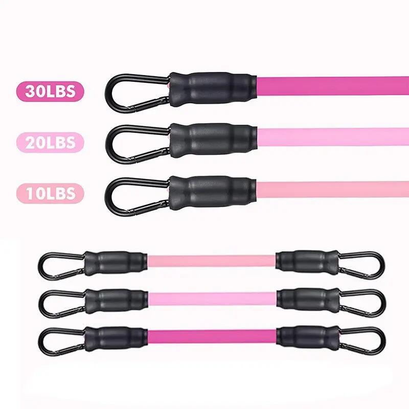 Kit de musculation élastique - 11 bandes de résistance de 2,5 à 18 kg et sangles 6/6