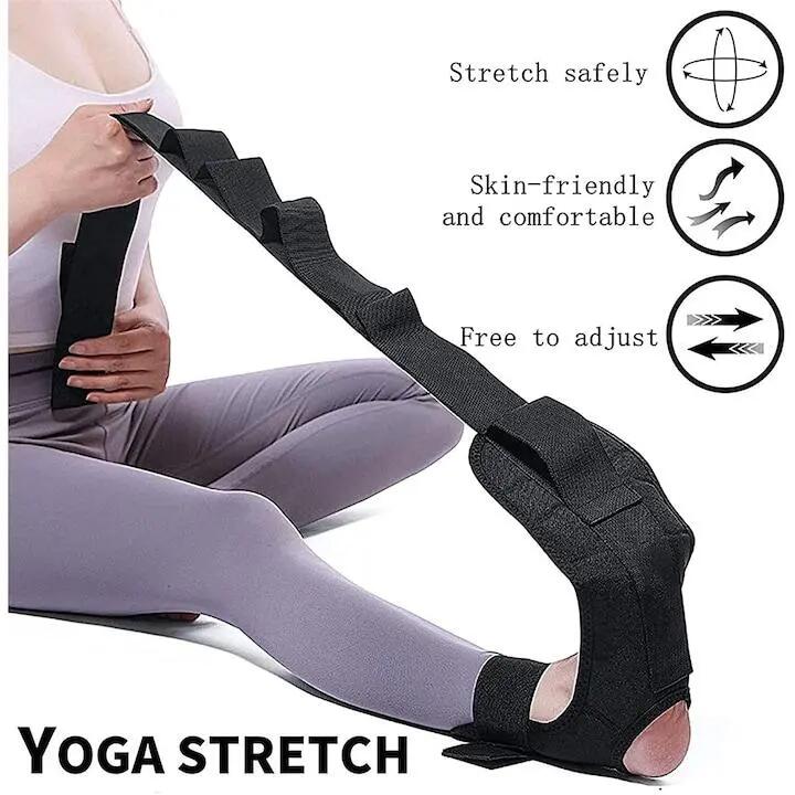 Étireur de jambes Tovbmup, souplesse, traitement de la douleur, 2 m, noir 3/5