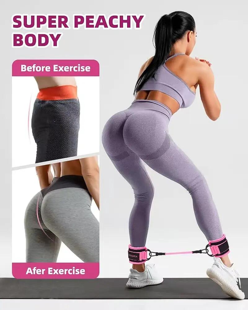 Kit de musculation élastique - 11 bandes de résistance de 2,5 à 18 kg et sangles 5/6