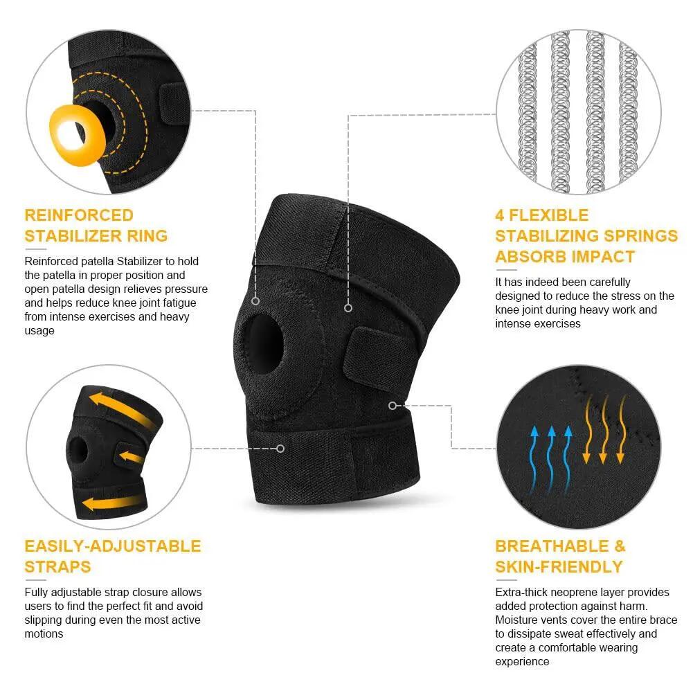 Genouillère - Bandage de genou ajustable - Bandage de compression pour genou - S 3/8
