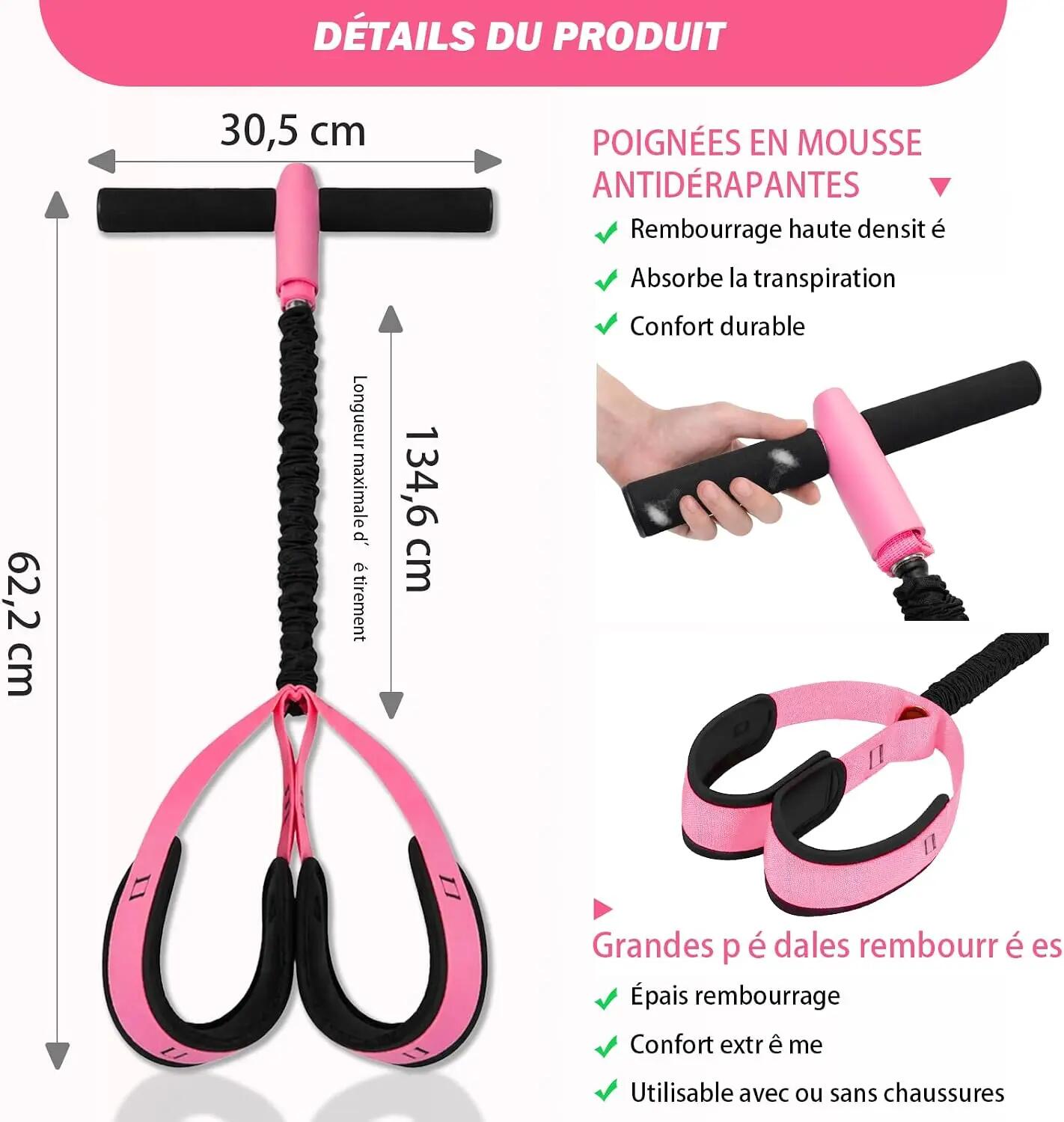 Bande Élastique Musculation Antidérapante Bande de Résistance 7/7