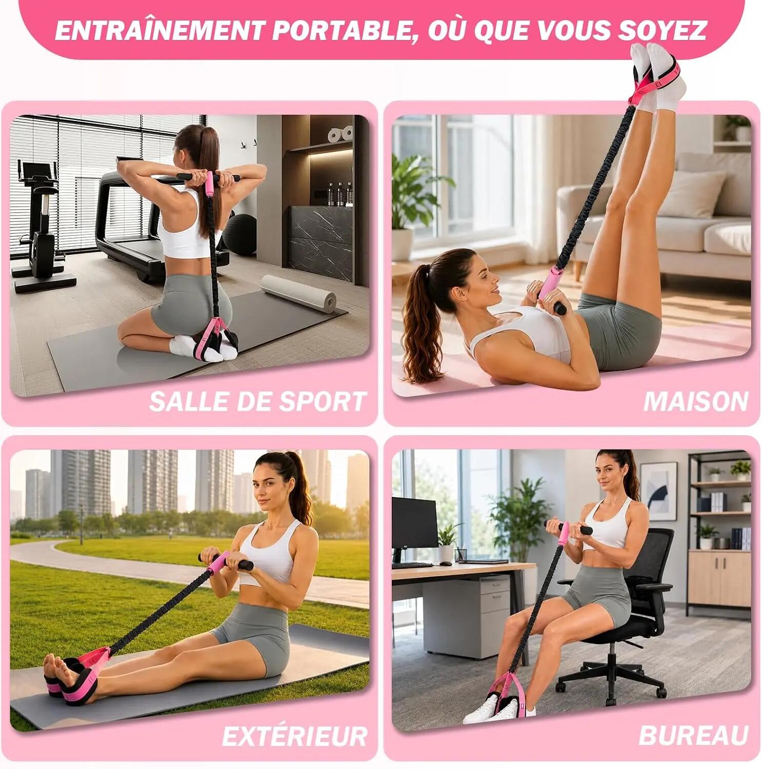 1 pédale de résistance avec poignées, Appareil d'entraînement pour abdominaux et 3/6