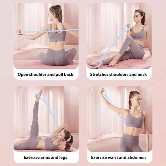 5-Stuks Fitness Weerstandsband - Yoga Stretchband for Thuis - Rugstretcher - Wee 2/6