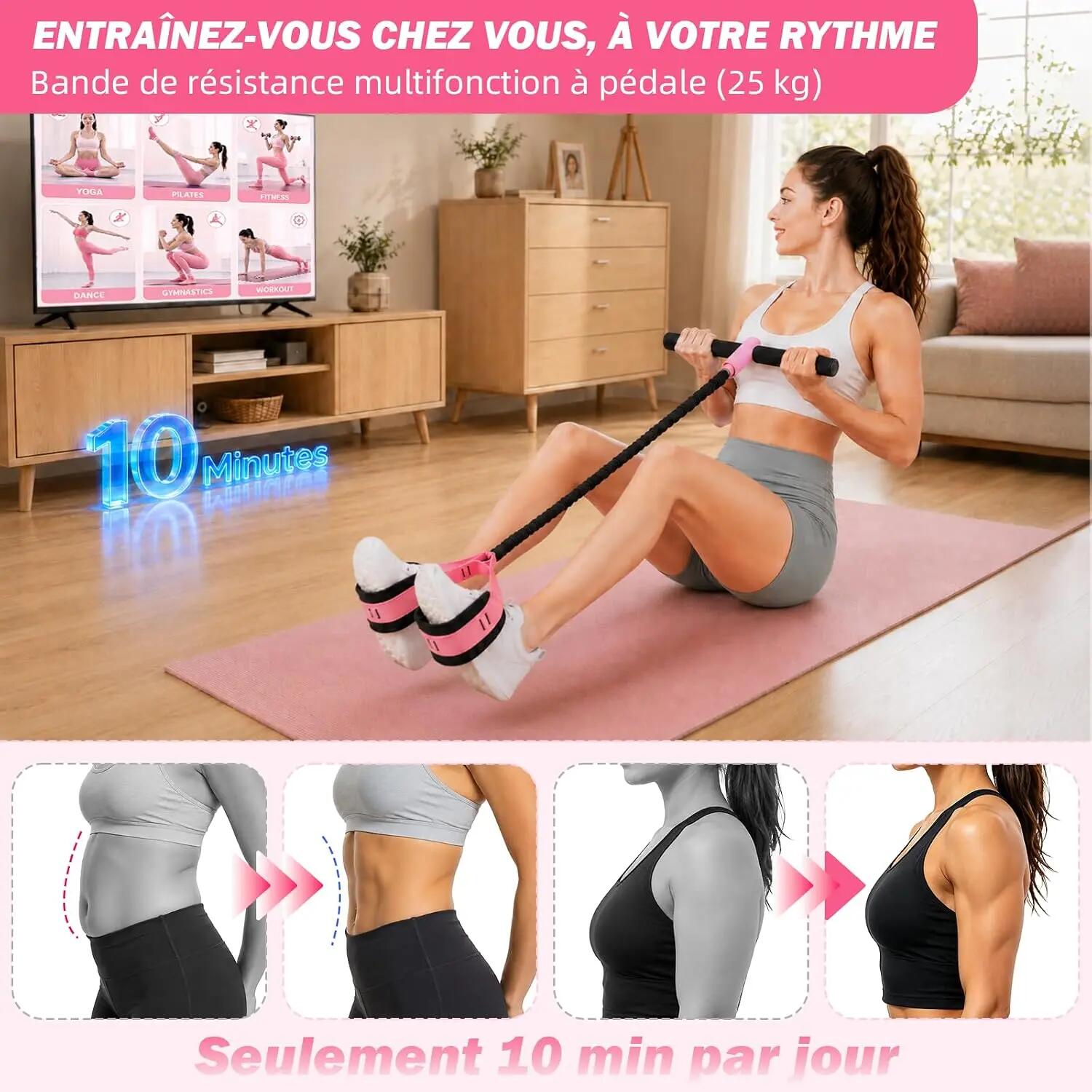 Bande Élastique Musculation Antidérapante Bande de Résistance 2/7