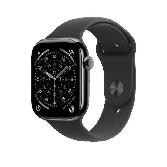 Sporthorloge Apple Watch Series 11 42 mm Slate Titanium met Zwarte Band