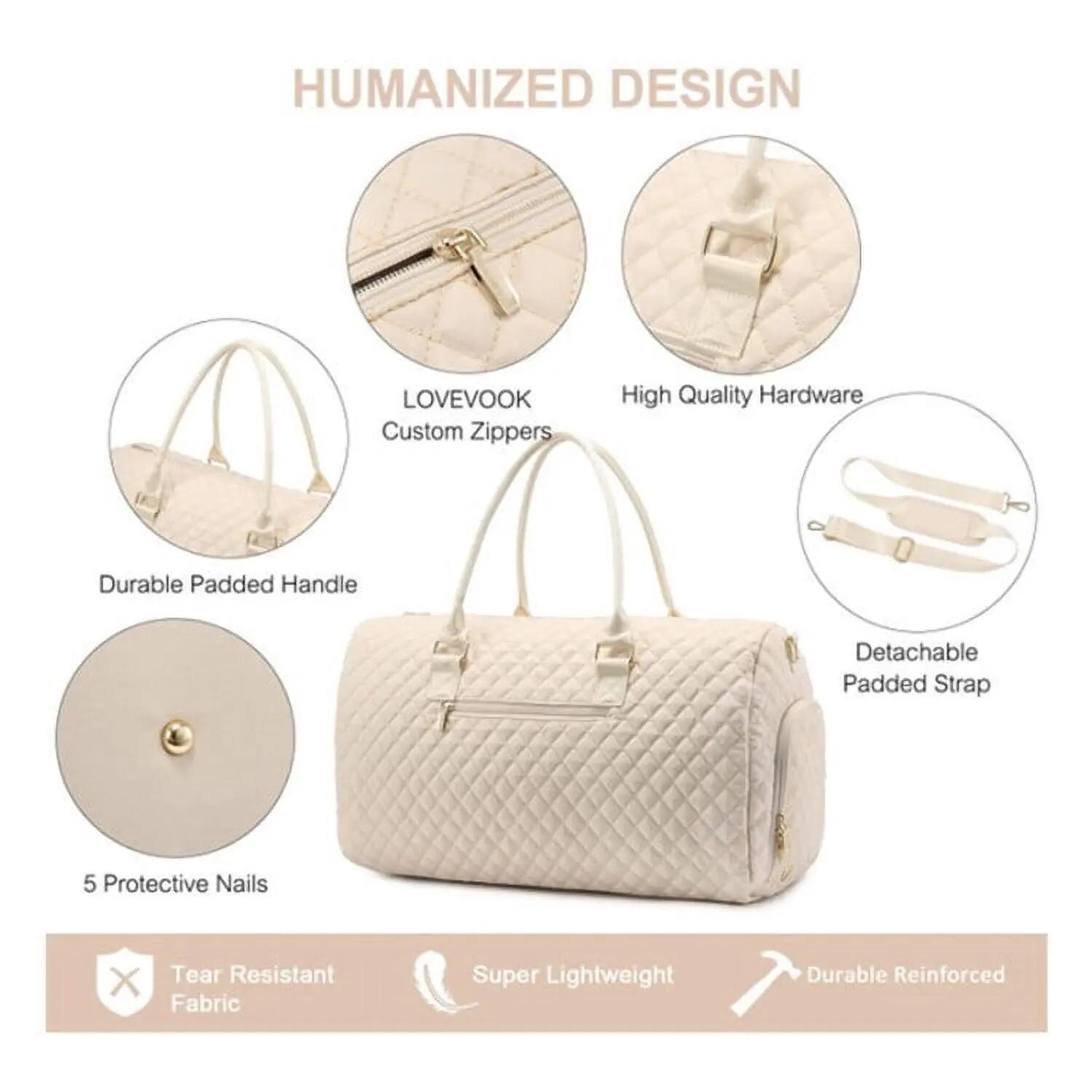Sac de voyage, sac week-end pour femme avec trousse de toilette, sac de voyage c 4/5
