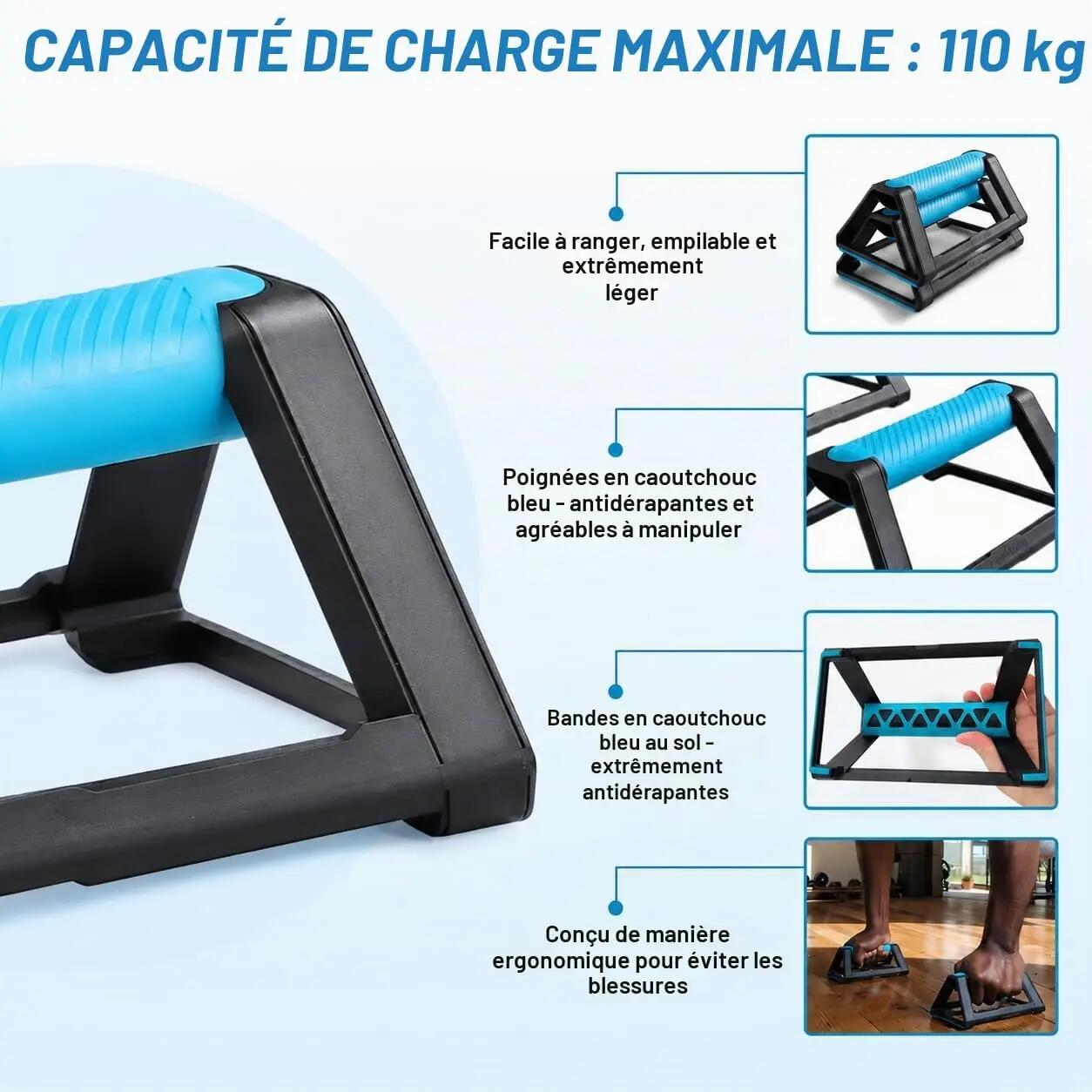 Support pour pompes pour hommes, outil de musculation du haut du corps, poignées 4/6