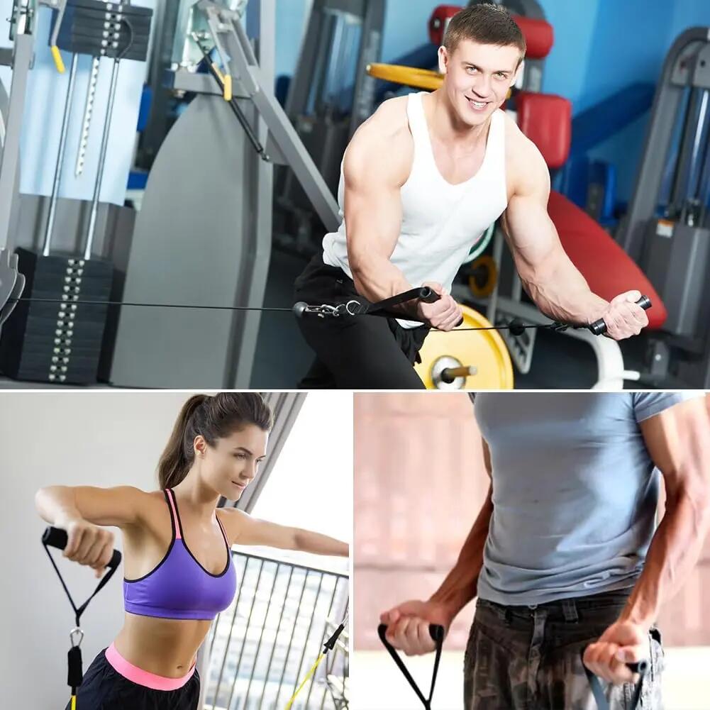 Poignées de musculation en 2 parties avec mousquetons pour le fitness, la salle 5/6