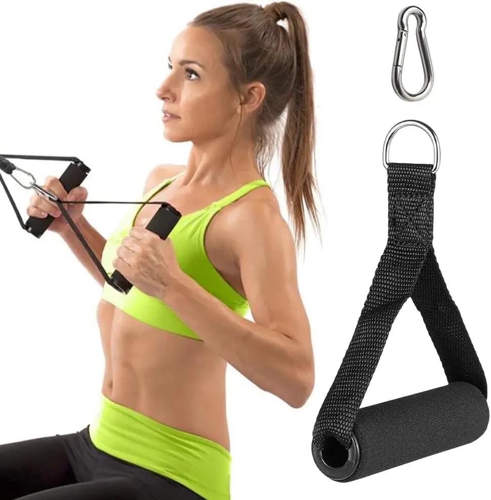 Poignées de musculation en 2 parties avec mousquetons pour le fitness, la salle 2/6