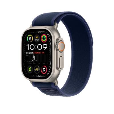 Apple watch ultra 2 gps - natuurlijk titanium, blauw, unisex