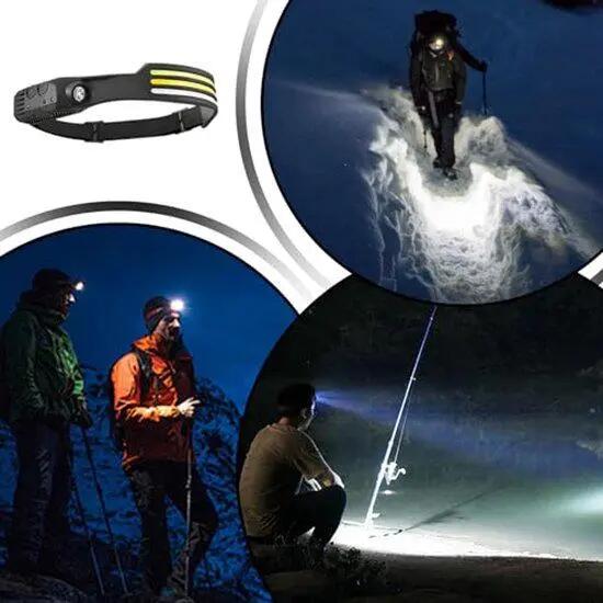 Lampe frontale - Lampe frontale - Lumière LED - Lampe frontale à induction - 3 c 6/8