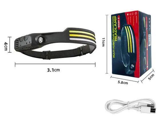 Lampe frontale - Lampe frontale - Lumière LED - Lampe frontale à induction - 3 c 2/8