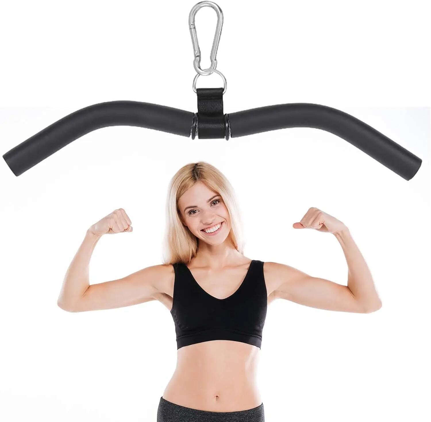 Barre de traction pour musculation, barre noire pour travailler les triceps/bice 7/7