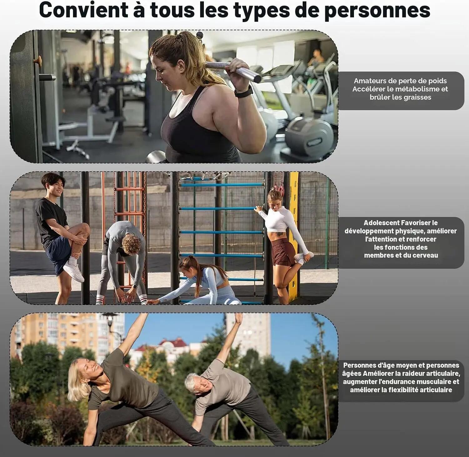 Barre de traction pour musculation, barre noire pour travailler les triceps/bice 6/7