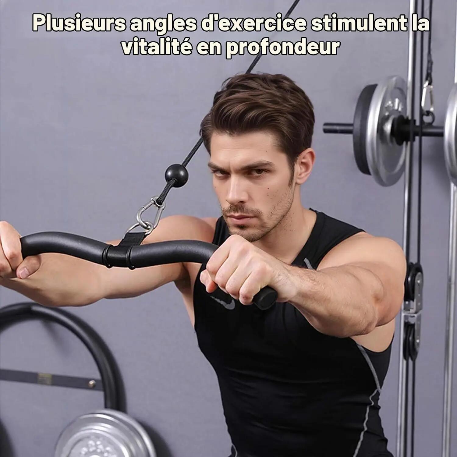 Barre de traction pour musculation, barre noire pour travailler les triceps/bice 4/7
