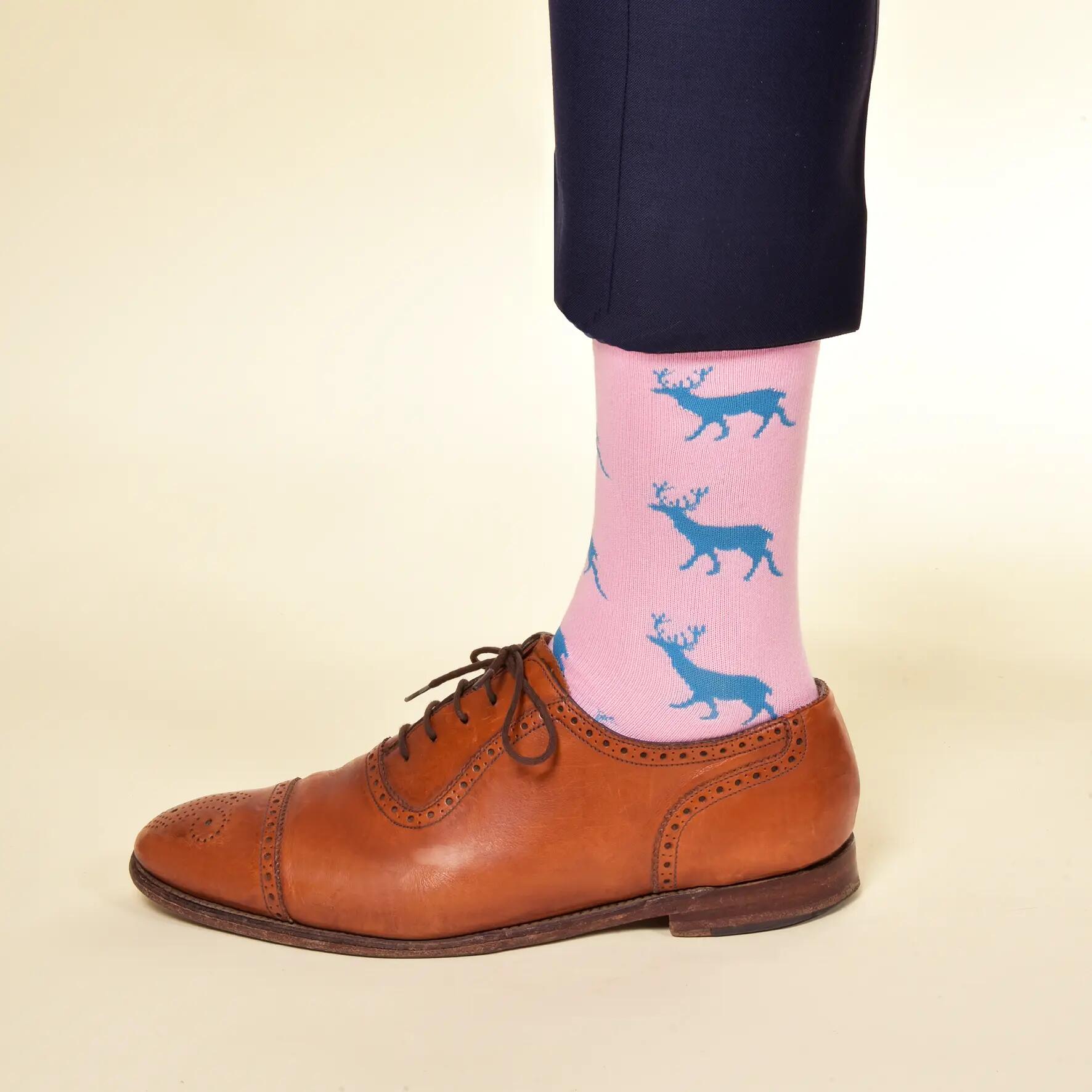 KRAWATTENDACKEL Chaussettes cerfs - 432 Rose Cerf Bleu 41 - 46 2/2