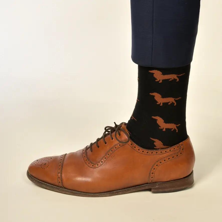 KRAWATTENDACKEL Chaussettes teckel - 405 Noir Teckel Marron 36 - 40 2/2
