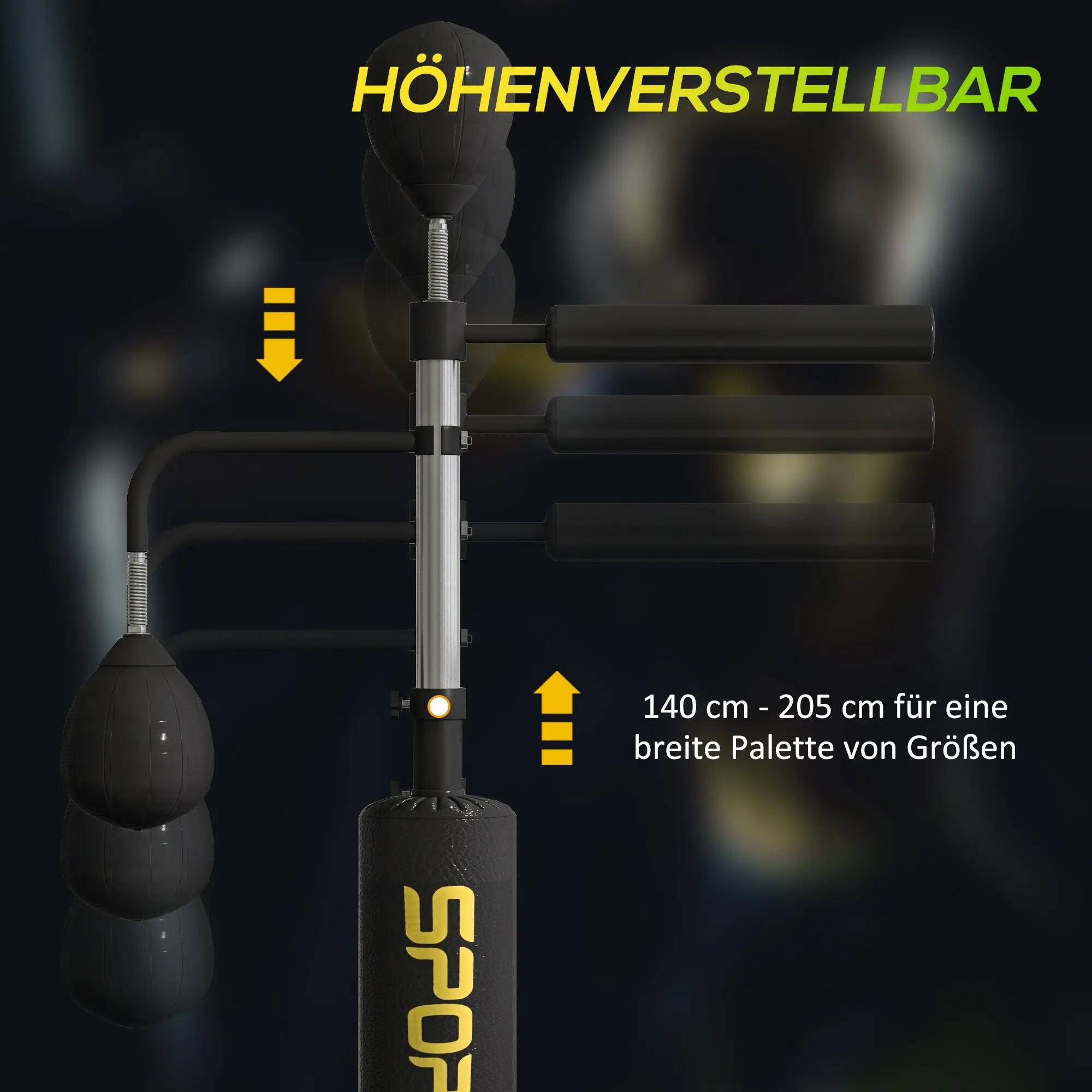 Support de boxe, deux speedballs, barre de frappe rotative, coussins de frappe, 7/9