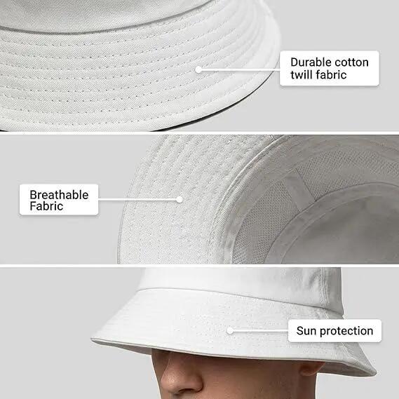 Lot de 2 chapeaux bob blancs, chapeaux d'été pour hommes et femmes, compagnon de 7/7