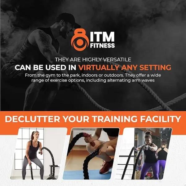 ITM Fitness - Battle Rope – 9m & 12m Heavy Duty Training Rope - 12m 2/8