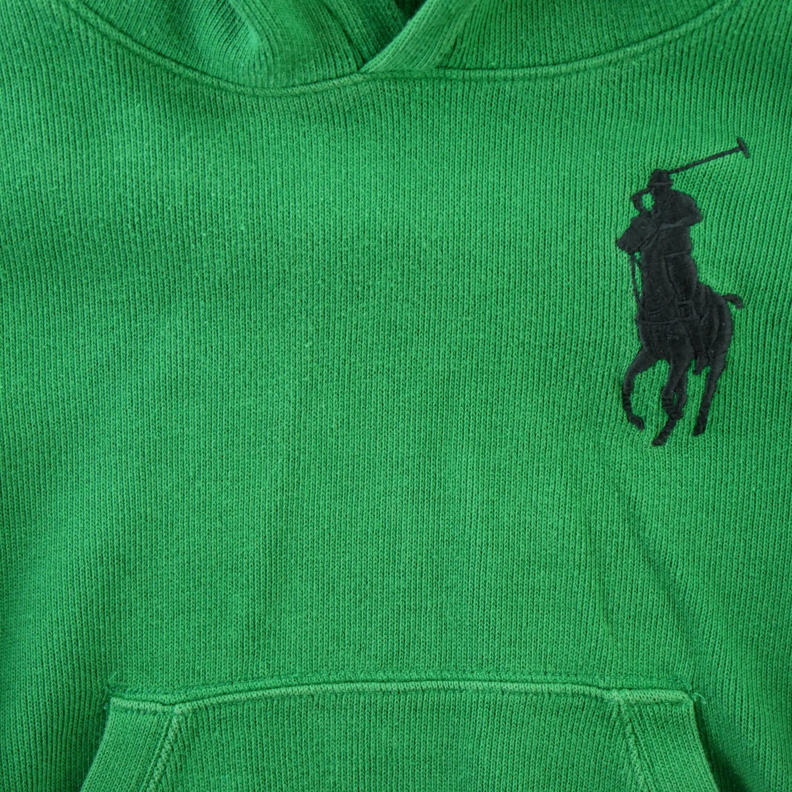 Seconde vie - Sweat à capuche Garçon Big Pony Vert - Bon état 3/8