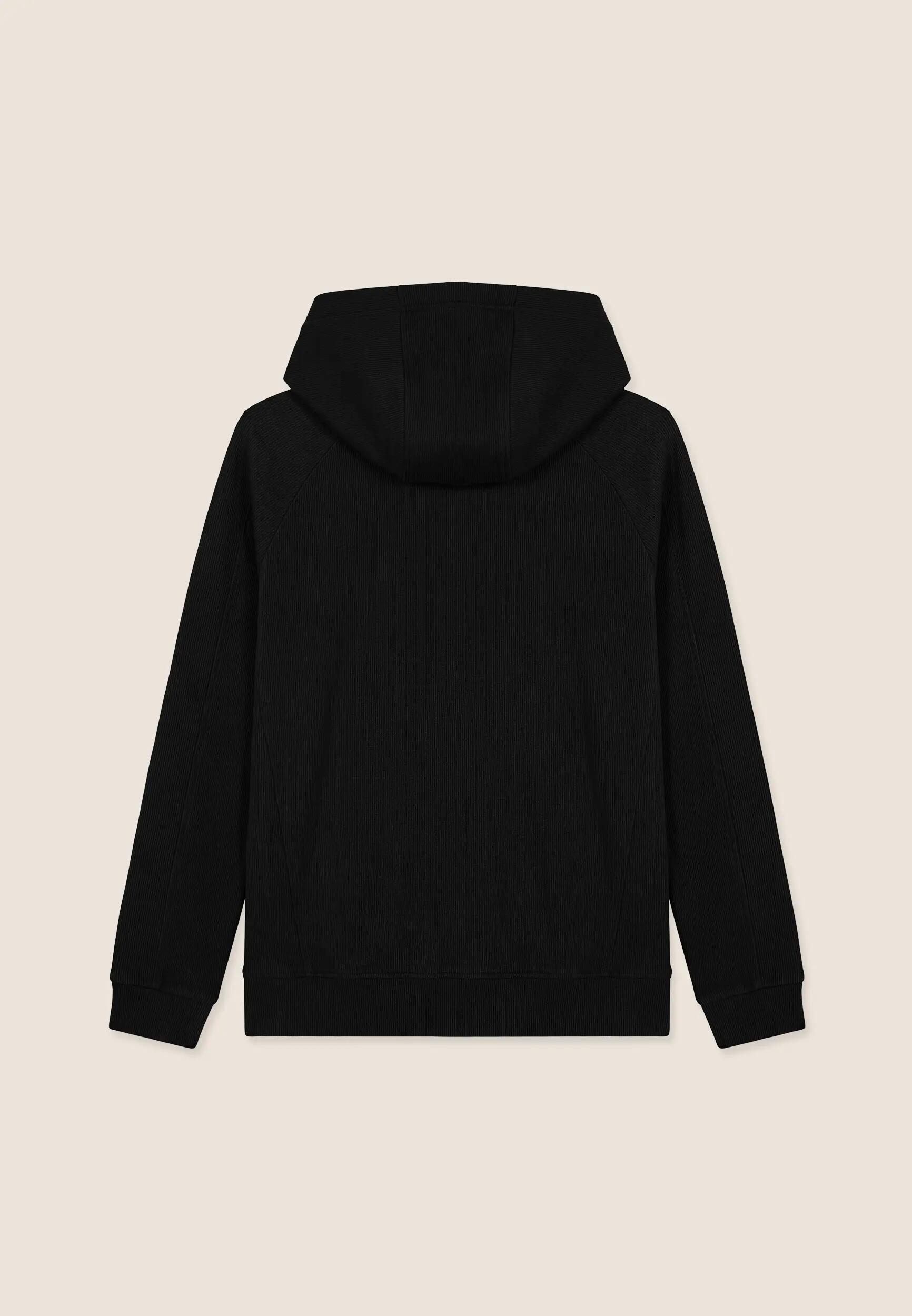 Sweat-shirt coupe carrée et courte pour femmes avec fermeture zippée et capuche 2/3