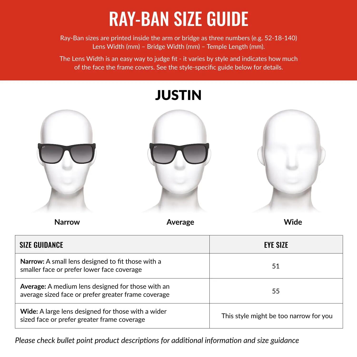 Occhiali da sole Ray-Ban RB4165 Justin Unisex Grigio 6/6