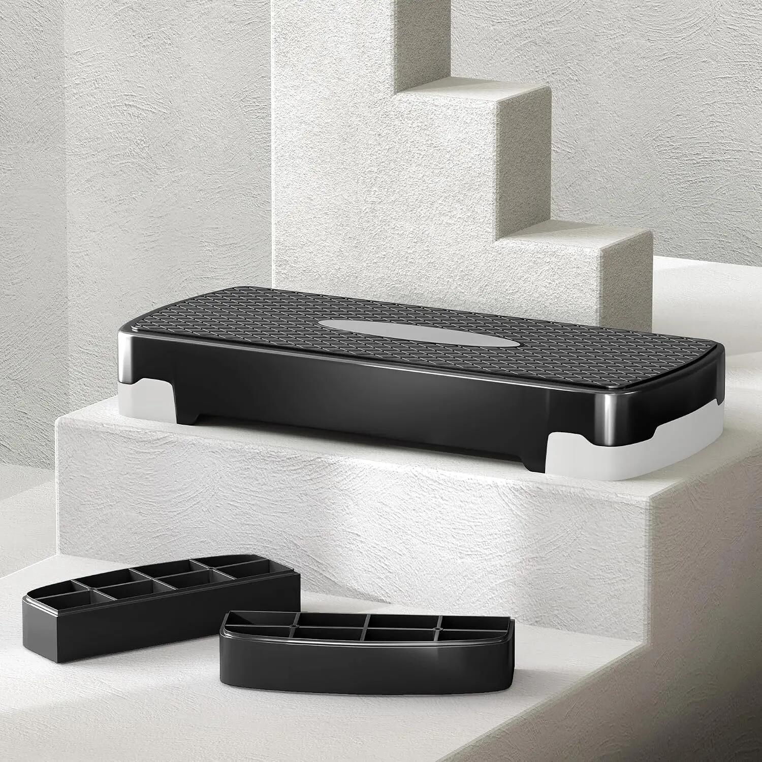 Stepper aérobic fitness Step Reglable 68x29x15cm Noir Gris 8/8