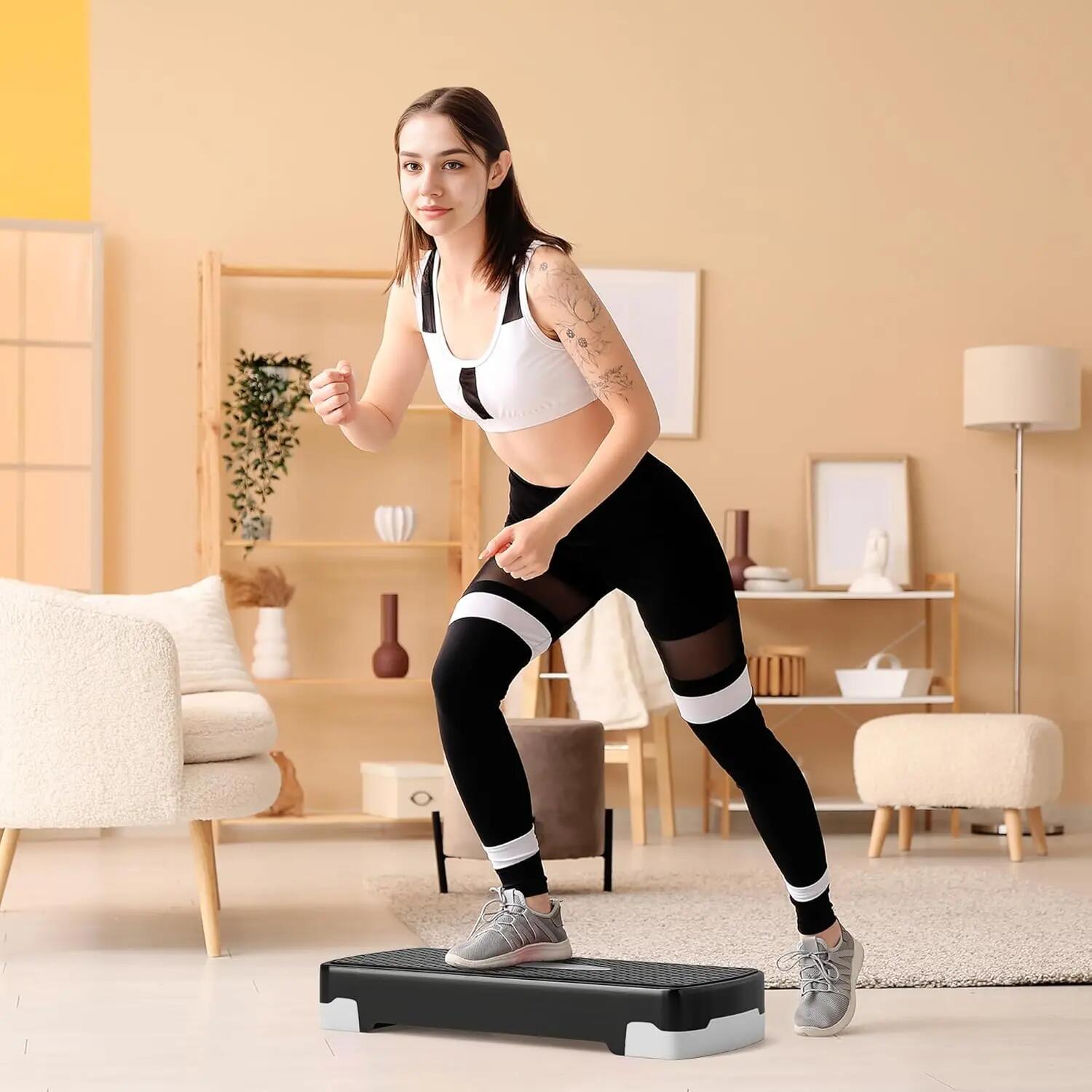 Stepper aérobic fitness Step Reglable 68x29x15cm Noir Gris 5/8