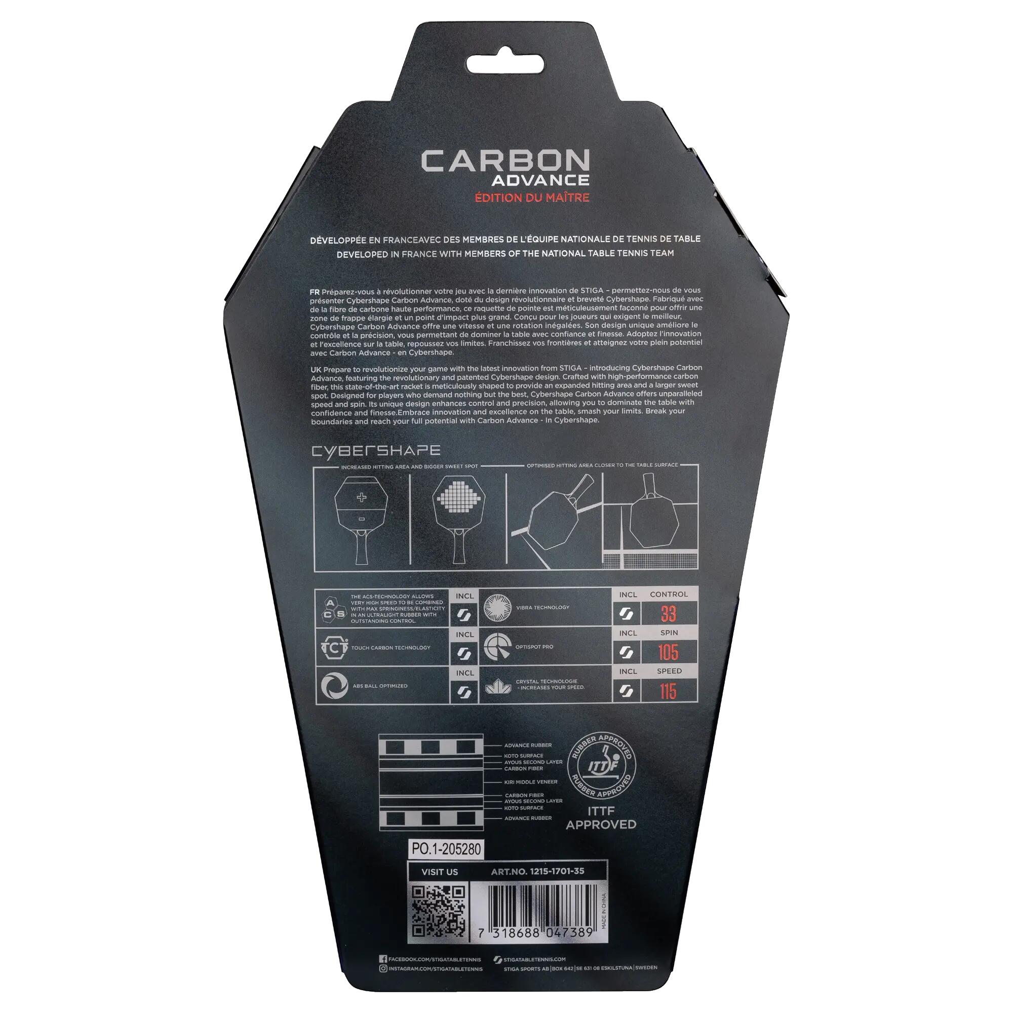 RAQUETTE DE TENNIS DE TABLE STIGA Carbon Advance Cybershape Édition du Maître 3/5