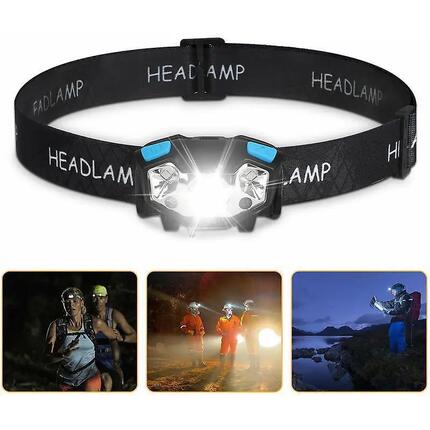 Lampe frontale LED, lampe de travail LED 5000 lumens, lampe frontale à détecteur