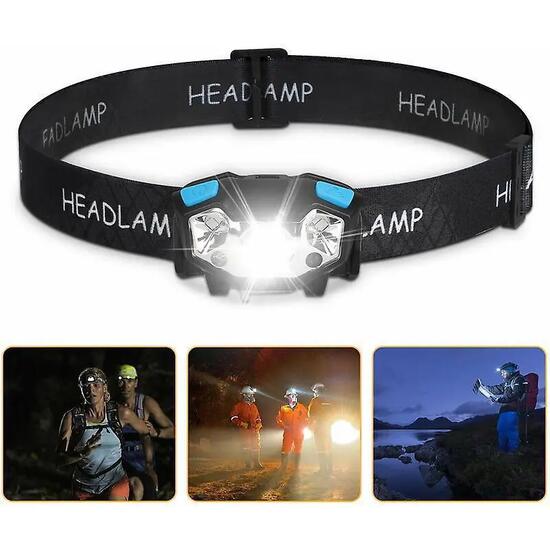 Lampe frontale LED, lampe de travail LED 5000 lumens, lampe frontale à détecteur